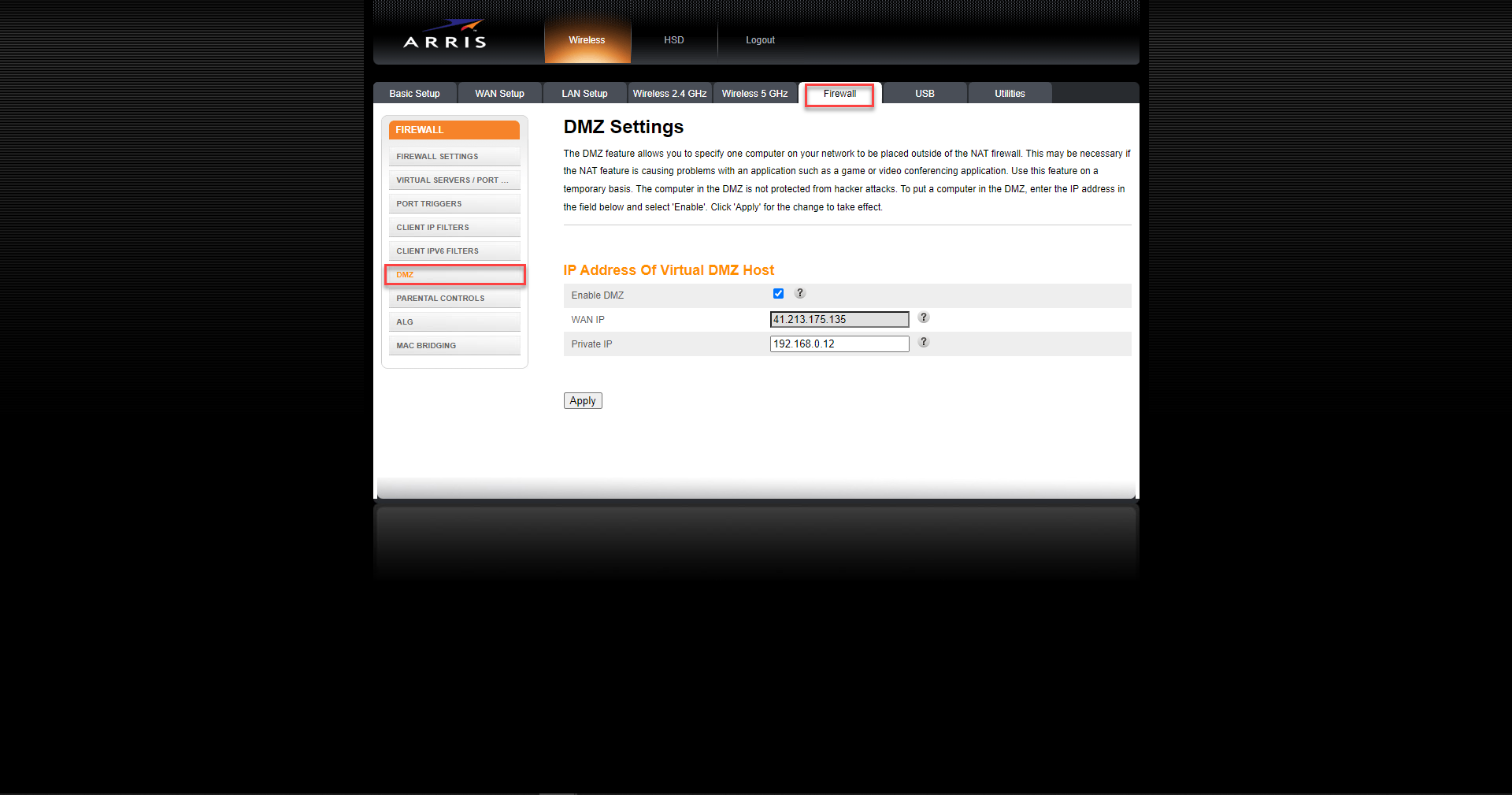 TUTO Mettre un appareil en DMZ sur ma box Arris TG2482B